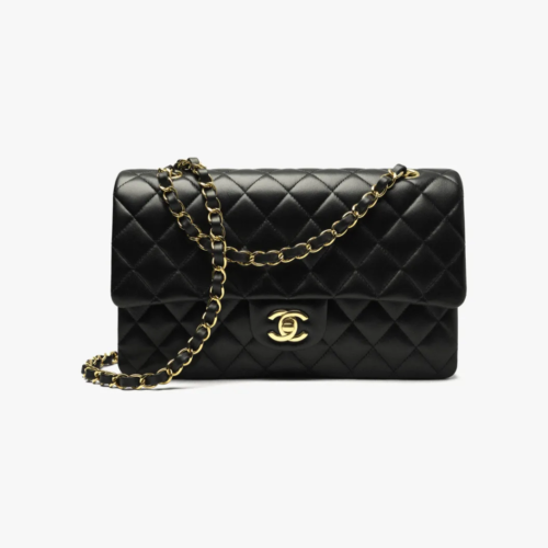 香奈儿 CF 黑金 (1) CHANEL CF CLASSIC 11.12 lambskin handbag black