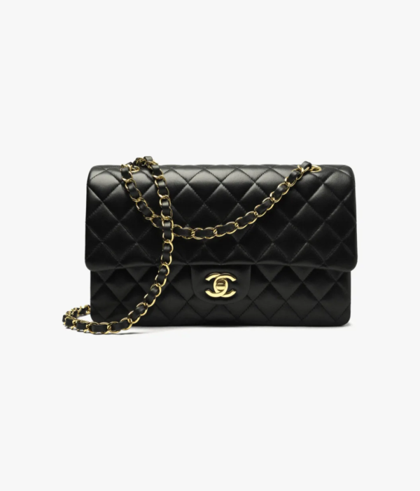 CHANEL CF CLASSIC 11.12 lambskin handbag black