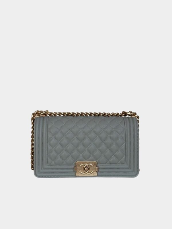 BOY CHANEL HANDBAG Grained Calfskin & Ruthenium-Finish Metal