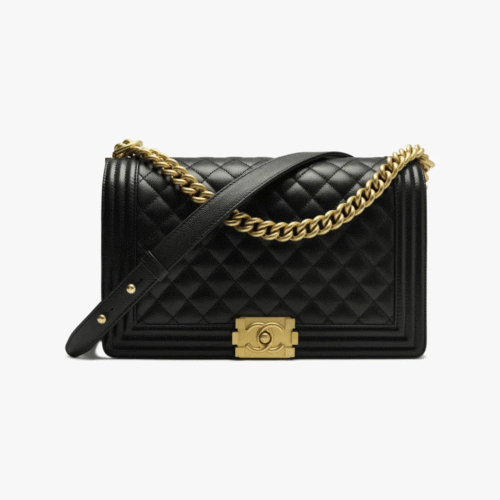 香奈儿 boy 黑色中号主图 BOY CHANEL HANDBAG Grained Calfskin & Ruthenium-Finish Metal