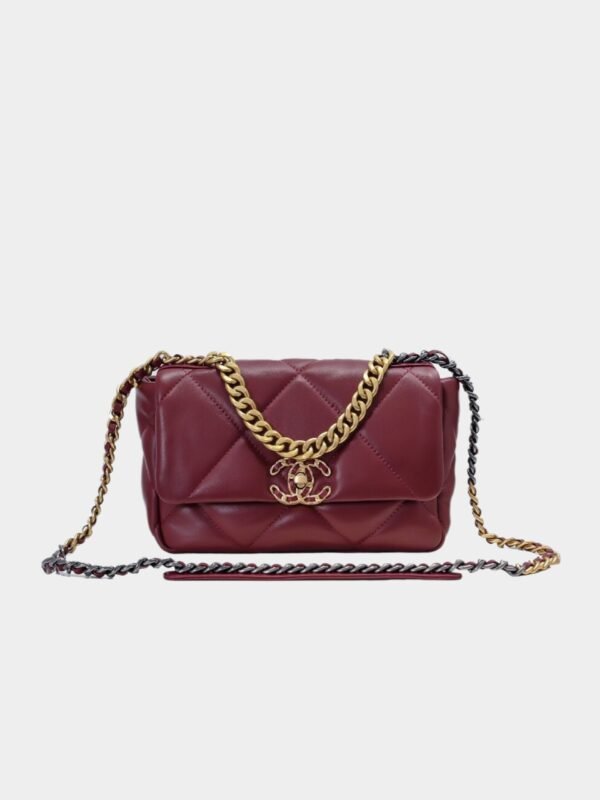 香奈兒 19bag 枣红色 CHANEL 19 HANDBAG