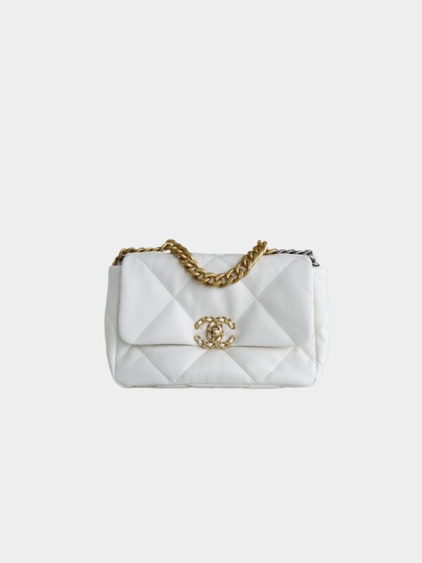 香奈兒 19bag 白色 CHANEL 19 HANDBAG