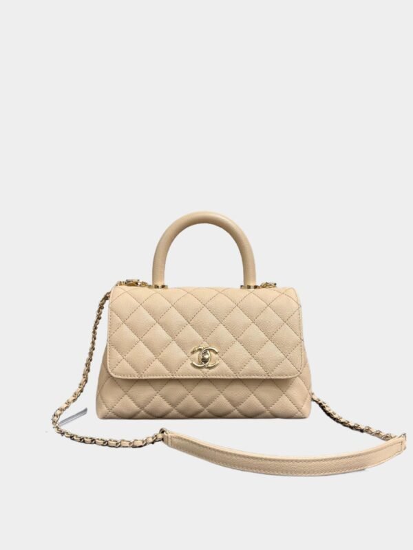 CHANEL Coco Handle Grained Calfskin & Gold-Tone Metal