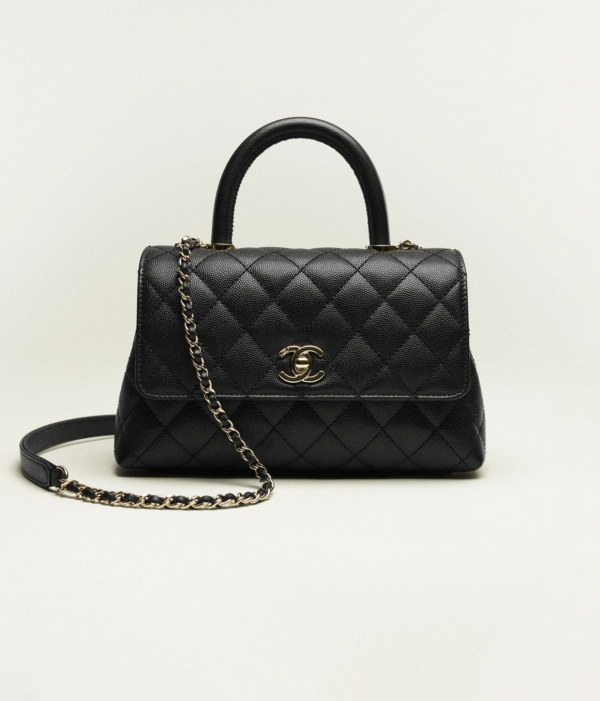 CHANEL Coco Handle Grained Calfskin & Gold-Tone Metal