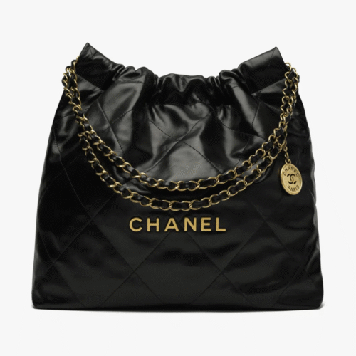 Chane1 22s 黑色金字 中号主图 CHANEL 22 MEDIUM HANDBAG Gold buckle