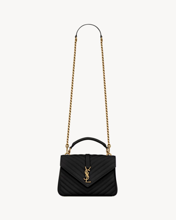 YSL 邮差包 黑色 (1) YSL COLLÈGE MEDIUM IN QUILTED LEATHER