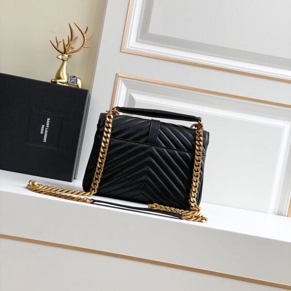 YSL 邮差包 黑色 (2) YSL COLLÈGE MEDIUM IN QUILTED LEATHER