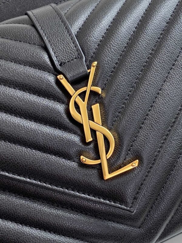 YSL 邮差包 黑色 (7) YSL COLLÈGE MEDIUM IN QUILTED LEATHER