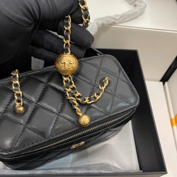chanel 金秋盒子包 黑色 (4) Chanel Spring/Summer Large Gold Bead Box Bag