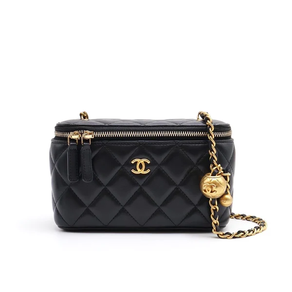 chanel 金秋盒子包 黑色 Chanel Spring/Summer Large Gold Bead Box Bag
