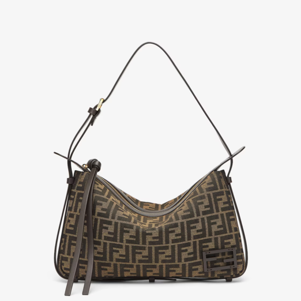 Simply Fendi  Brown FF jacquard fabric mini bag