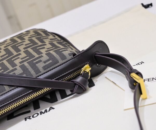 Simply Fendi  Brown FF jacquard fabric mini bag