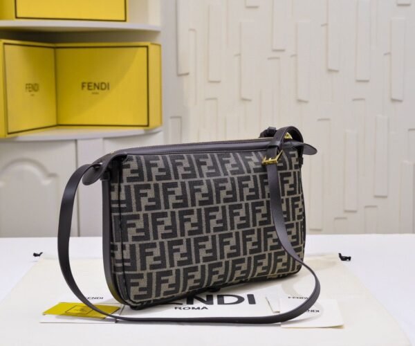 Simply Fendi  Brown FF jacquard fabric mini bag