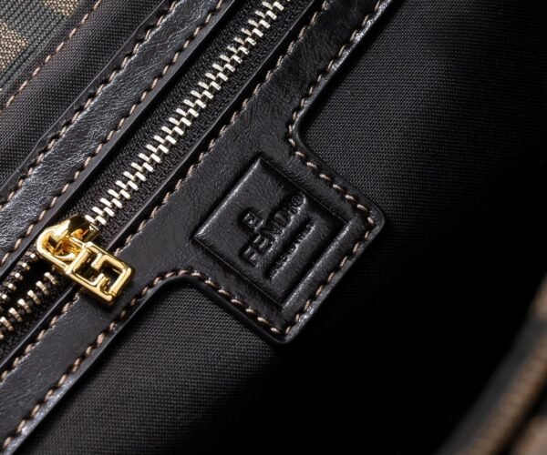 fendi 牛角包金扣 (2) FENDI Zucca canvas Mamma Croissant shoulder bag