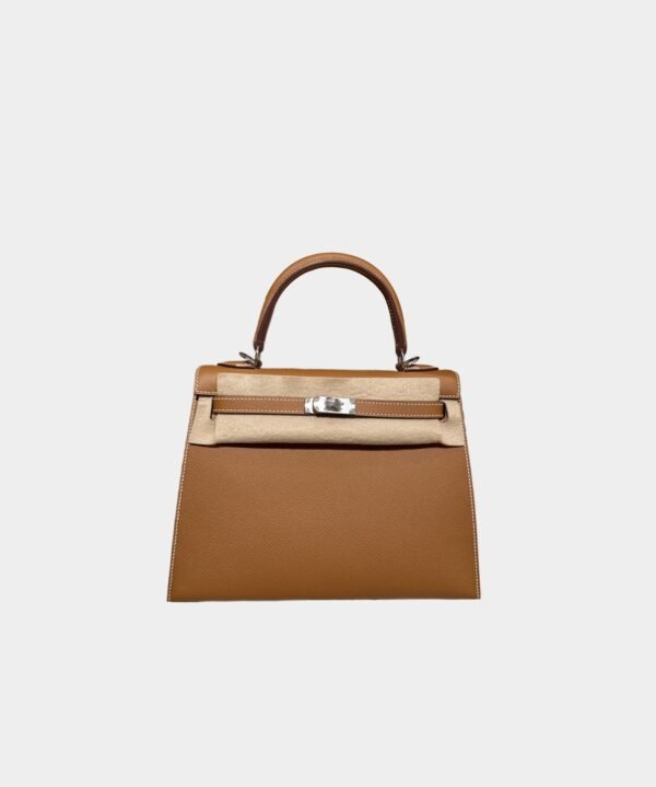hermes Kelly 棕色 银扣25 (1) Hermès Kelly Bag Palm lines 25