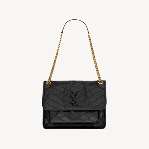ysl-NIKI-黑金链小号 A YSL NIKI vintage leather BABY bag