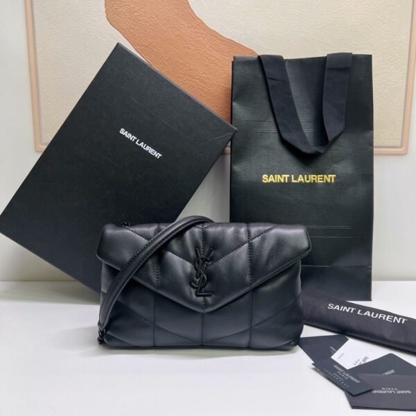 ysl 云朵包 小号 黑色 (1) YSL PUFFER TOY Quilted MINI Nappa Bag