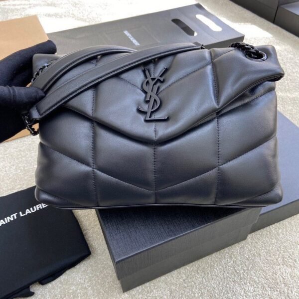 ysl 云朵包 黑色 (1) YSL PUFFER Quilted SMALL Nappa Bag