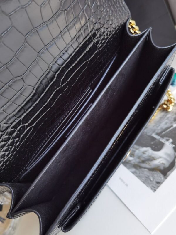 ysl 鳄鱼纹金扣 风琴包 (3) YSL SUNSET chain accordion bag