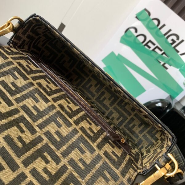 FENDI Baguette Brown FF jacquard fabric bag
