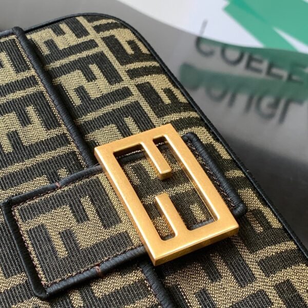 FENDI Baguette Brown FF jacquard fabric bag
