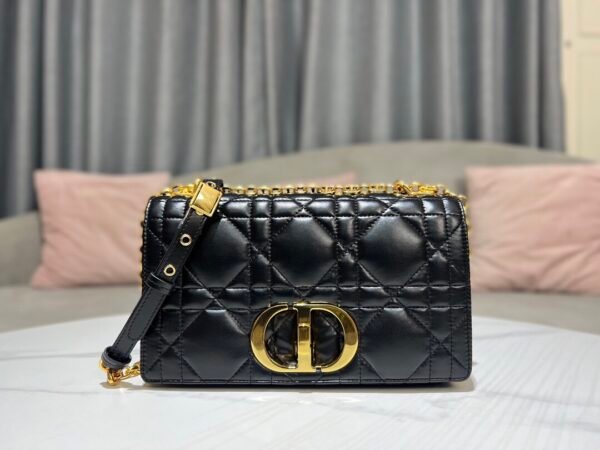 Dior Medium Caro Bag Smooth cowhide Gold buckle