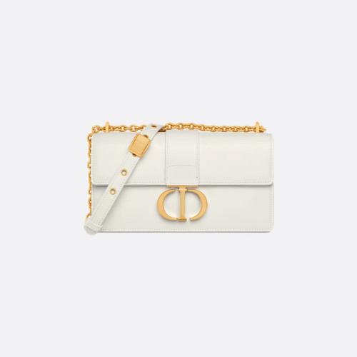 DIOR 30 Montaigne East-West Bag with Chain white