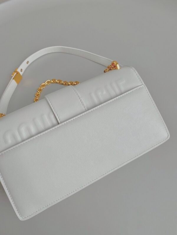 迪奥Montaigne 小号 白色牛皮 (4) DIOR 30 Montaigne East-West Bag with Chain white