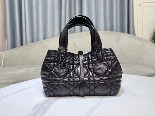 Dior Small Toujours Bag Macrocannage Calfskin Gun Color