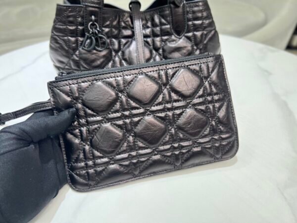 Dior Small Toujours Bag Macrocannage Calfskin Gun Color