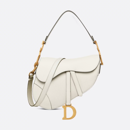 M0455CBAA_M030 Dior Saddle Bag with Strap Golden Saddle Grained Calfskin