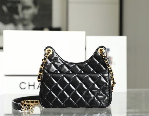 CHANEL Hobo Bag Calfskin shoulder/crossbody small hobo bag
