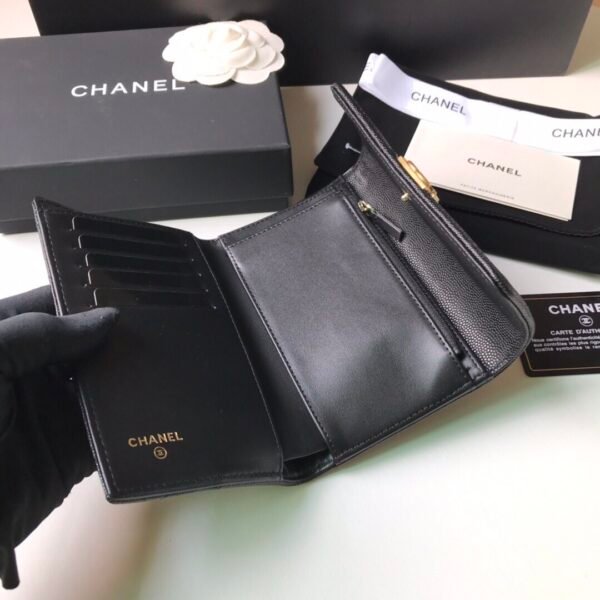 香奈儿 leboy 黑金牛皮 (6) CHANEL leboy medium trifold wallet