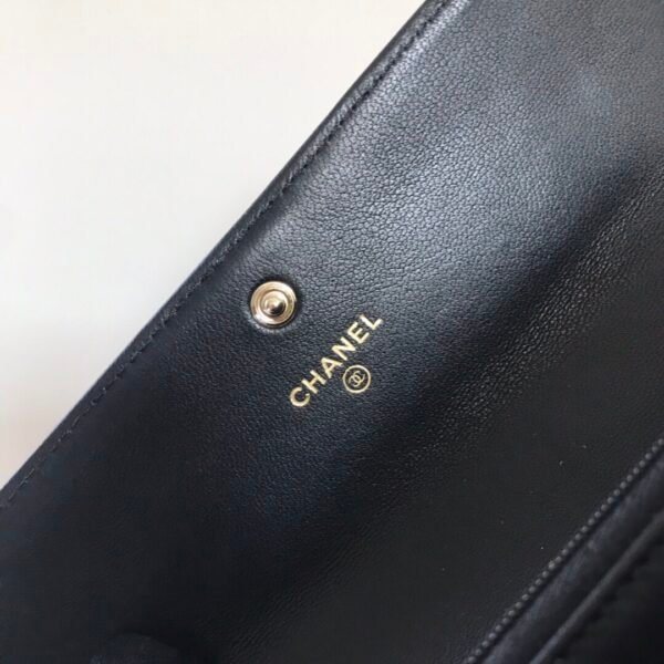 香奈儿 leboy 黑金羊皮长夹 (6) CHANEL leboy long wallet