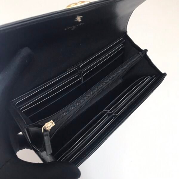 香奈儿 leboy 黑金羊皮长夹 (7) CHANEL leboy long wallet