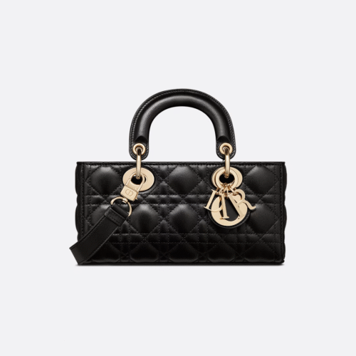 黑色羊皮横版戴妃中号 (1) Dior Small Lady D-Joy Bag Black