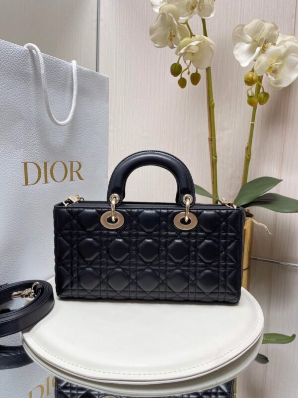 黑色羊皮横版戴妃大号 (4) Dior Medium Lady D-Joy Bag Black
