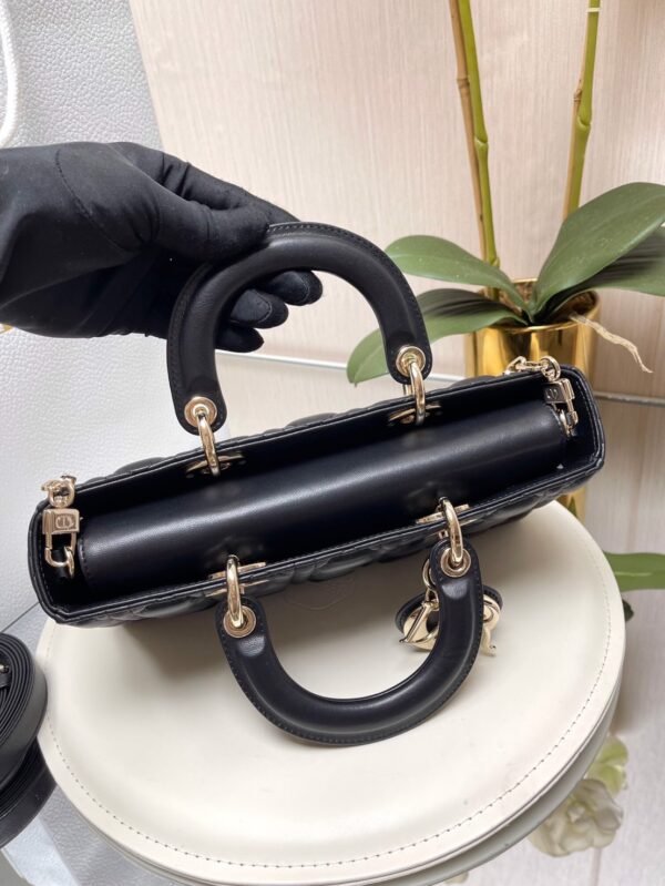黑色羊皮横版戴妃大号 (8) Dior Medium Lady D-Joy Bag Black