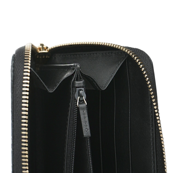 Gucci Elegant Black Leather Zip-Around Wallet 449391