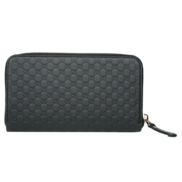 Gucci Elegant Black Leather Zip-Around Wallet 449391