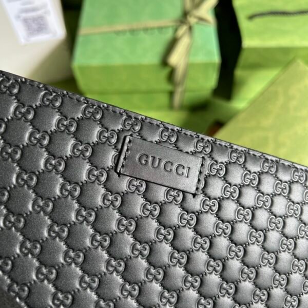 Gucci Elegant Black Leather Zip-Around Wallet 449391