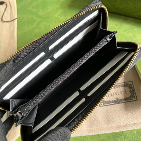Gucci Elegant Black Leather Zip-Around Wallet 449391