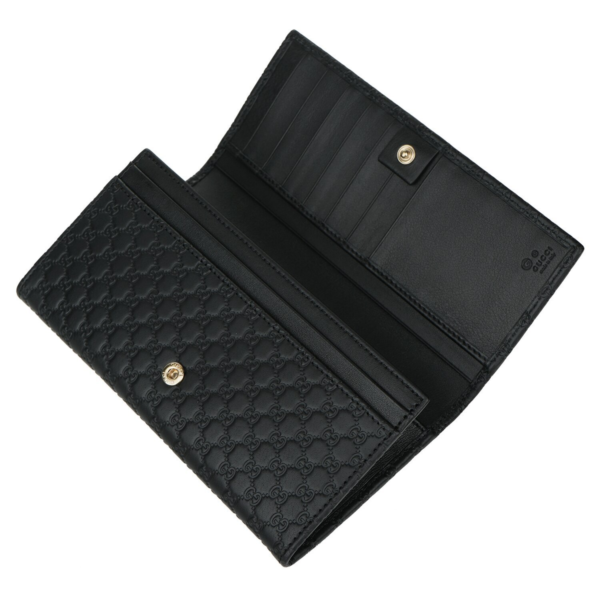 449396 (4) Gucci Micro Shima Bifold Wallet 449396 Black