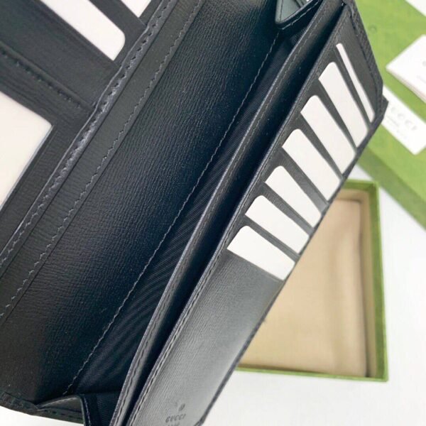 672947 black (6) GUCCI Interlocking Double G Long Wallet GG Supreme Canvas 672947