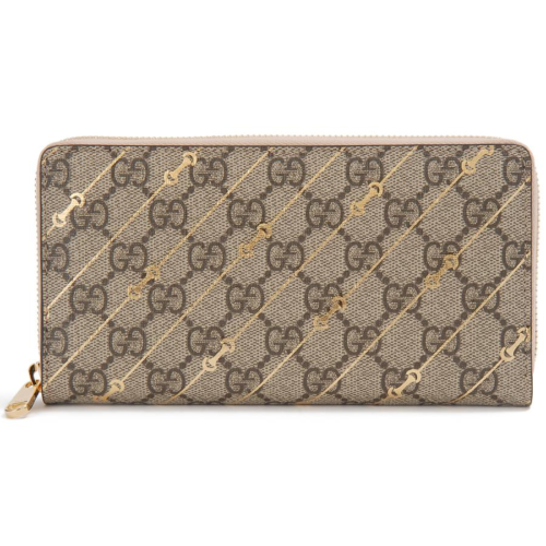 GUCCI Gucci Long Wallet Beige 774331 Horsebit Print Zip Wallet