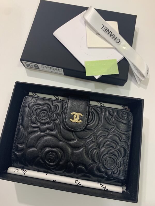 Chanel Camellia Lambskin Wallet