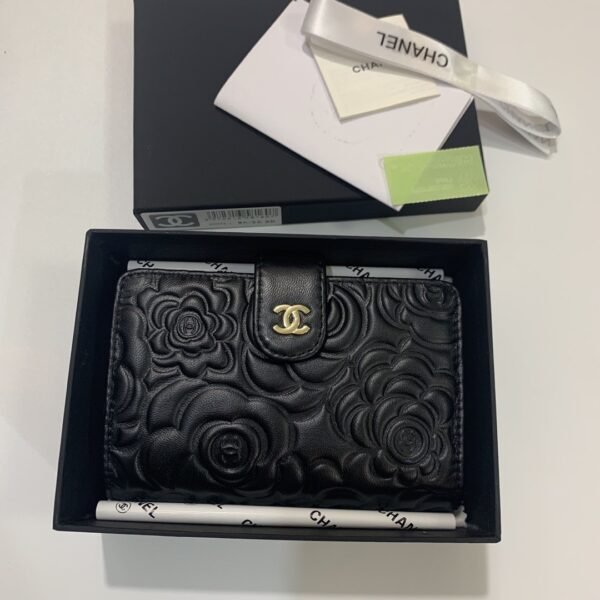 Chanel Camellia Lambskin Wallet