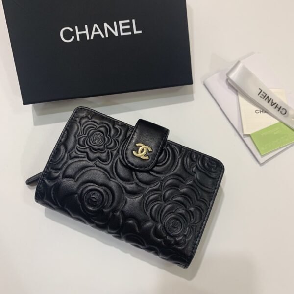 Chanel Camellia Lambskin Wallet