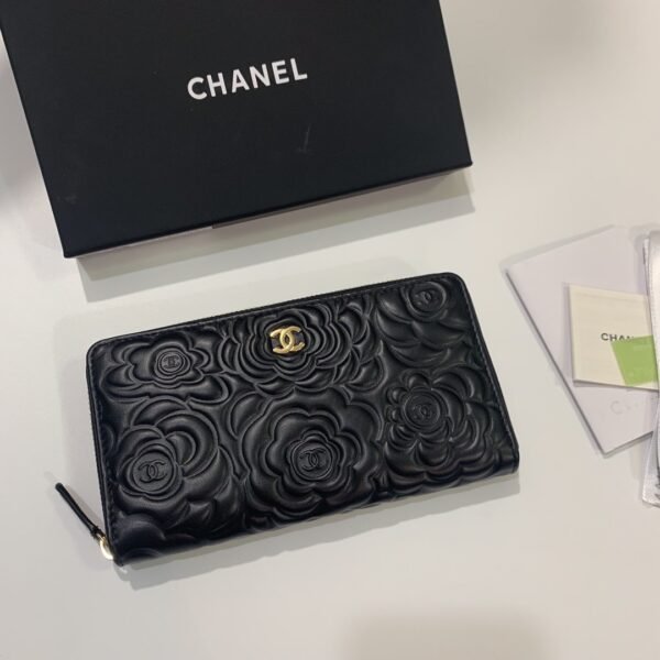Chanel Camellia Lambskin Wallet