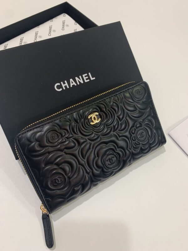 Chanel Camellia Lambskin Wallet